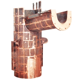 青州奥斯麦特炉铜锍排放溜槽尾部水套